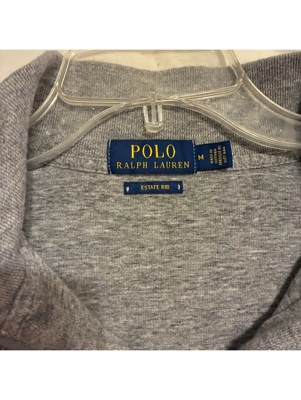 Polo Ralph Lauren Men's Gray Estate Rib Mock Neck Quarter Zip Pullover Size Med